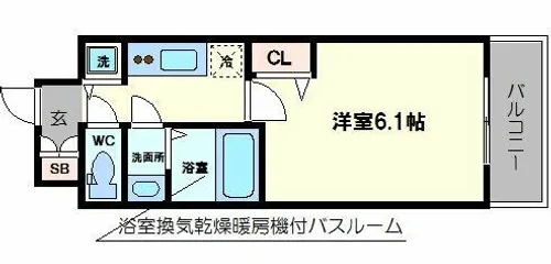 1Kの間取り画像