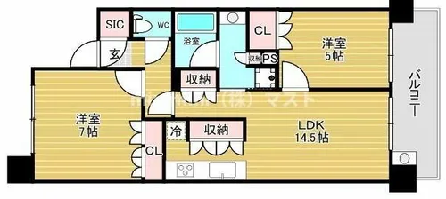 シャリエなんばファースト【3階】の間取り
