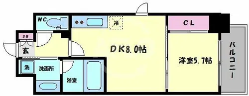 オルフェア鶴ケ丘駅前【8階】の間取り