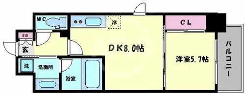 オルフェア鶴ケ丘駅前【8階】の間取り