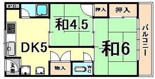 ヴィラ東伊丹【4階】の間取り