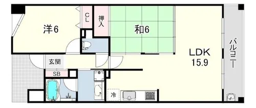 ファミール塚口サザンレジデンス【2階】の間取り