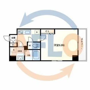 グランシエール都島【9階】の間取り