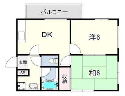 第二荒西マンション【1階】の間取り