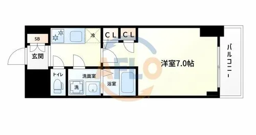S-RESIDENCE阿波座bouncy【13階】の間取り