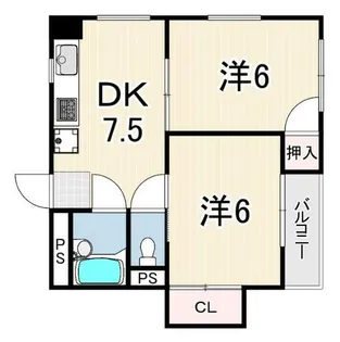 グリーンハイツ伊丹【2階】の間取り