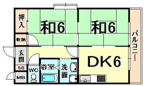 サンフォレスト塚口【3階】の間取り