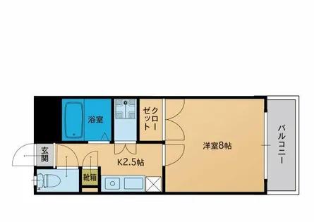 リベルタス大名【205号室】の間取り