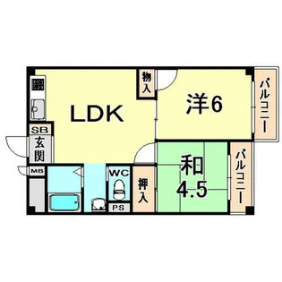 オーティーハイツ広田【4階】の間取り