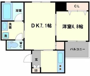 AMORE HOMMACHI WEST【6階】の間取り