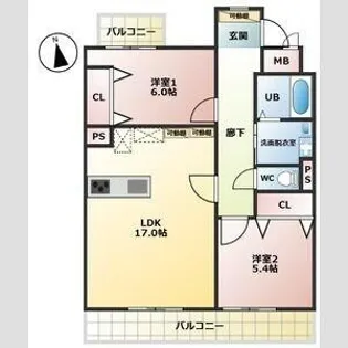 第二稲熊ビル【1階】の間取り
