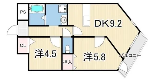 グロリオーサ門戸【3階】の間取り