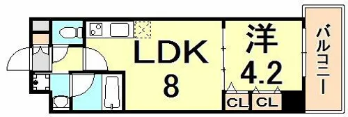 西宮北口プライマリーワン【7階】の間取り