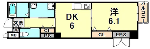 瑠璃甲東園【3階】の間取り
