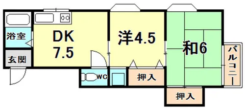第2長楽荘【1階】の間取り