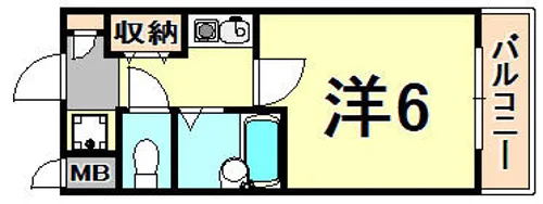 WAGAYA門戸厄神【3階】の間取り