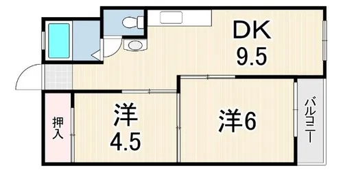 甲子園第5コーポラス【3階】の間取り