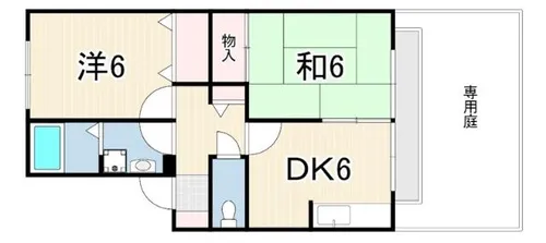 レバント夙川【1階】の間取り