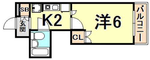 ベヌスタ西宮【2階】の間取り