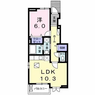 アイランド花月 Ⅱ【1階】の間取り
