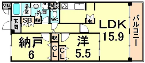 甲子園三番町ハイツ【2階】の間取り