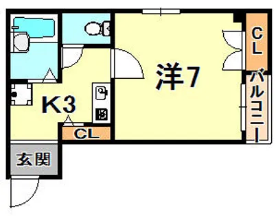 ブロスコート住吉【4階】の間取り