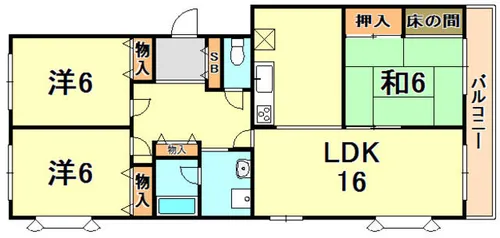 ハイツ仏天垣【1階】の間取り