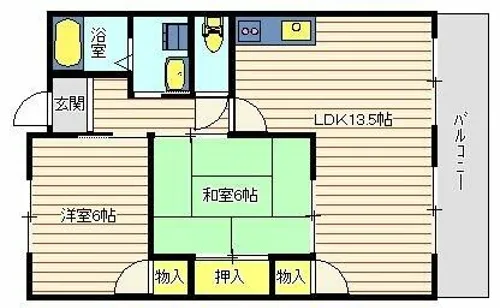 シャトー登貴和【1階】の間取り