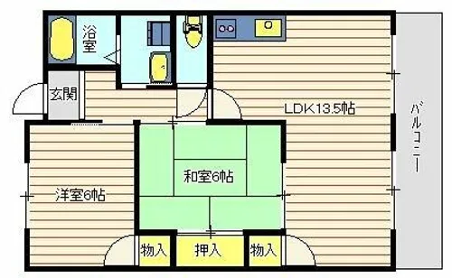シャトー登貴和【1階】の間取り