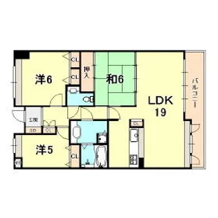 アーデンコート住吉川【5階】の間取り