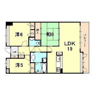 アーデンコート住吉川【5階】の間取り