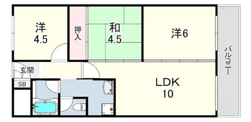 御影プライムハイツ【5階】の間取り