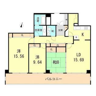芦屋ロイヤルホームズ【2階】の間取り