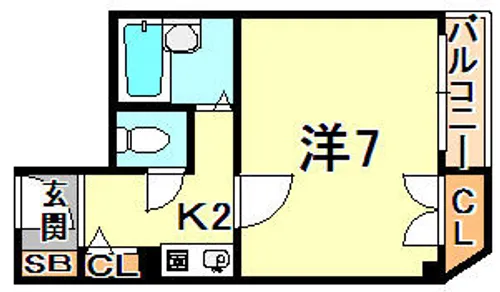 ブロスコート住吉【2階】の間取り