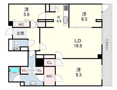 クラティオ御影山手一丁目【1階】の間取り