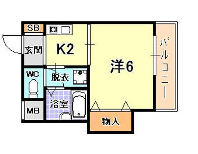 ヴィラ芦屋川【2階】の間取り