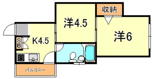 シャトー御影【5階】の間取り