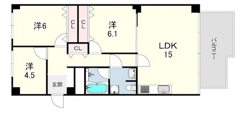 岡本エクセル【1階】の間取り