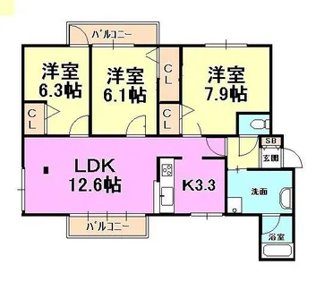 サンビルダー岡本【2階】の間取り