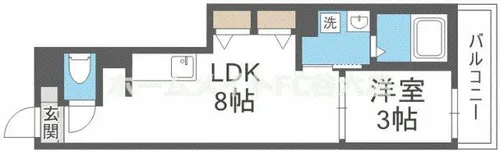 S-MOVE緑橋Ⅱ【4階】の間取り