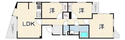 御影大蔵マンション【3階】の間取り