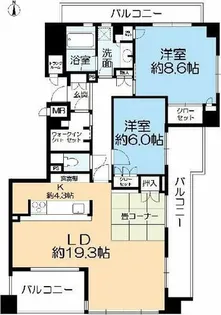 ジークレフ東灘森北町【6階】の間取り