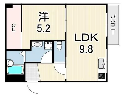 住吉ハイツ1【2階】の間取り