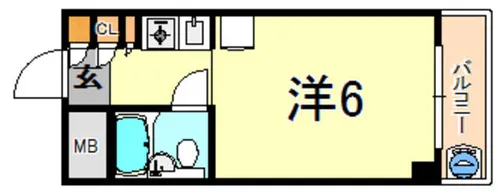 キューブ芦屋【4階】の間取り