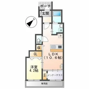 レガロ到津【1階】の間取り