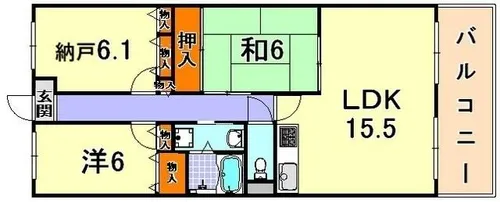 フォリア岡本【1階】の間取り