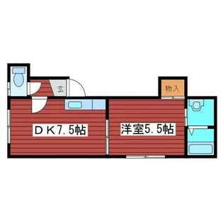 童里夢北野通り【105号室】の間取り