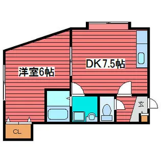 カーサ月寒【201号室】の間取り