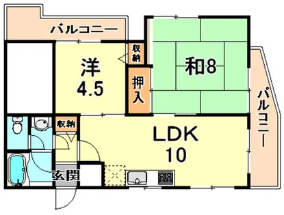 コスモ深江北町【2階】の間取り