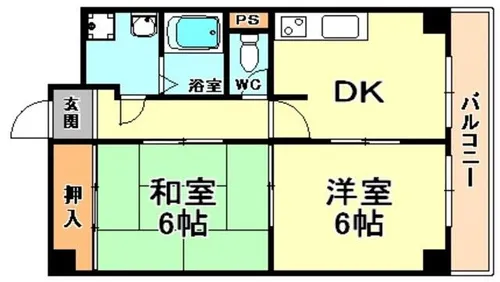 グランドール西岡本【3階】の間取り